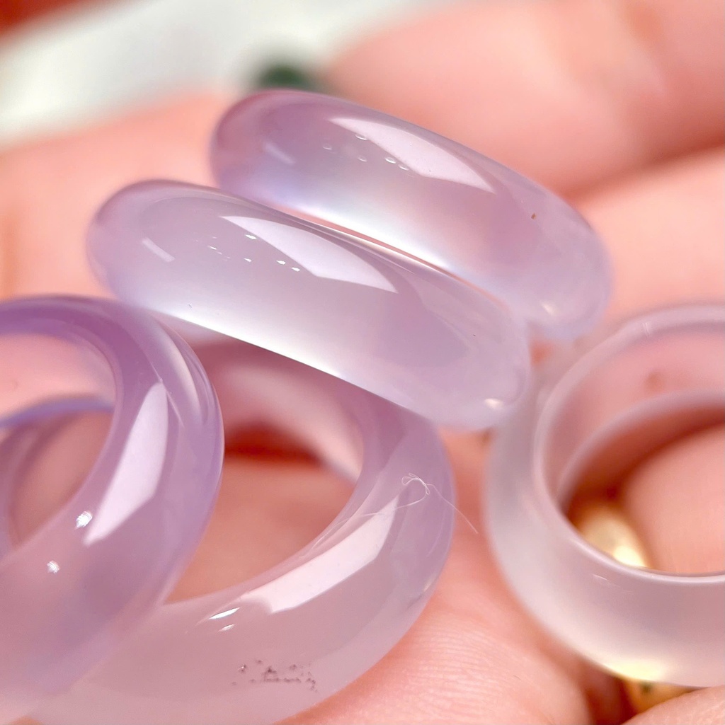 Nhẫn tử la Chalcedony thiên nhiên
