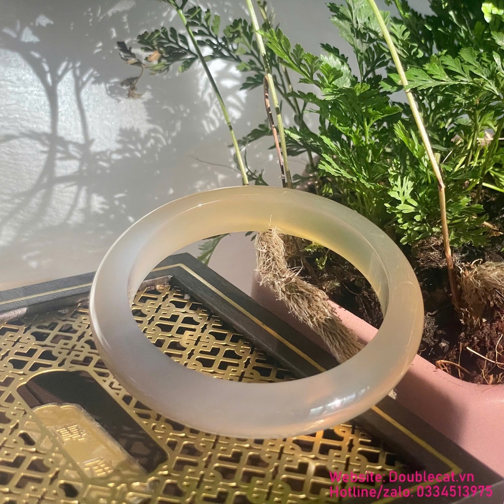Vòng bản mã não mật pha khói tự nhiên