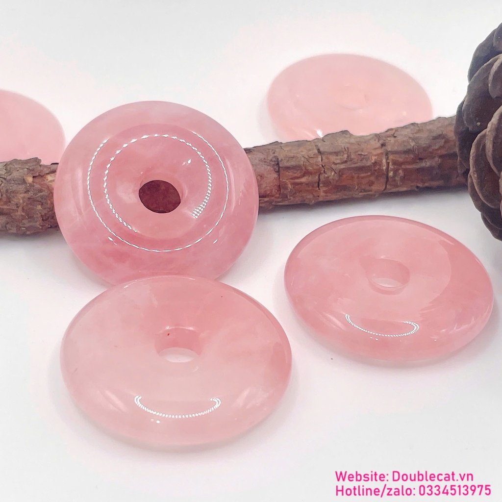 Đồng điếu thạch anh hồng chất trong màu đẹp, Kt 30mm
