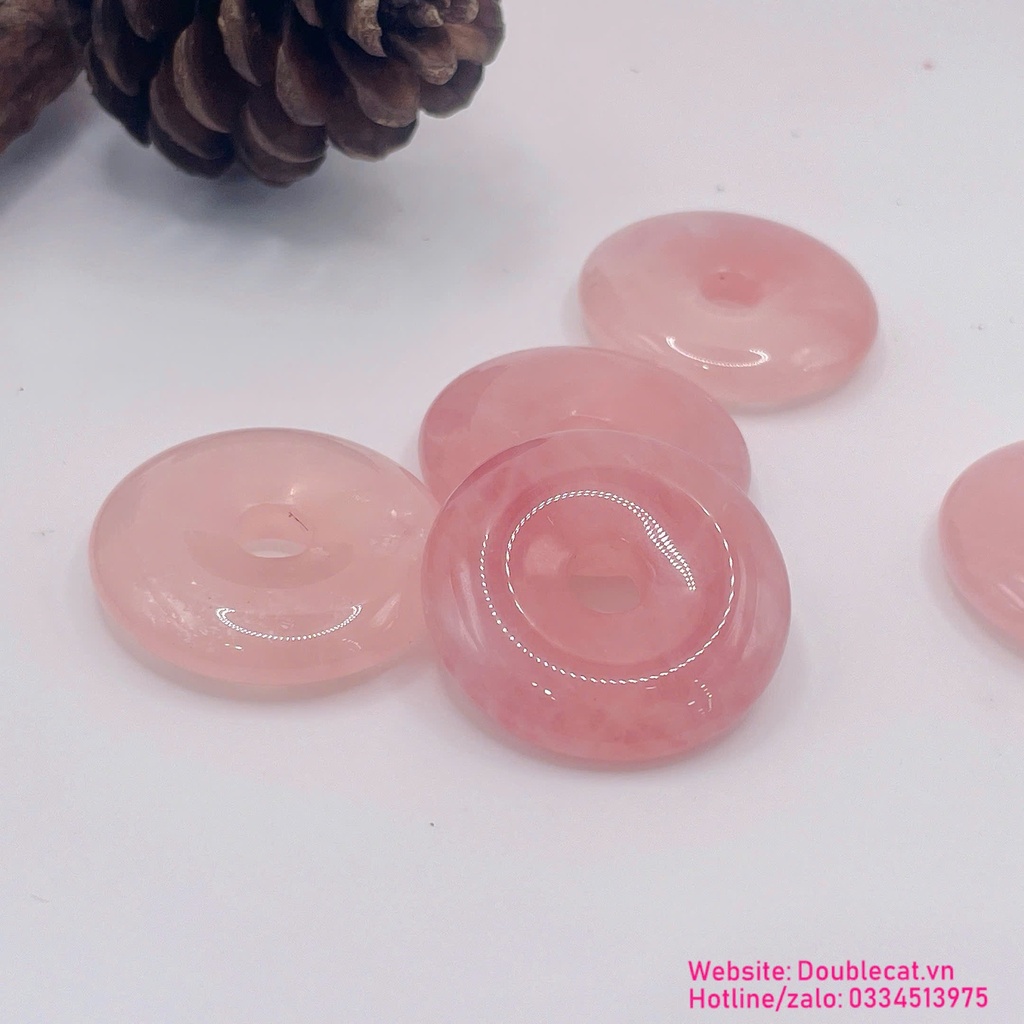Đồng điếu thạch anh hồng chất trong màu đẹp, Kt 30mm