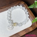 Vòng thạch anh trắng mix charm bạc 925