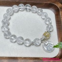 Vòng thạch anh trắng mix charm bạc 925