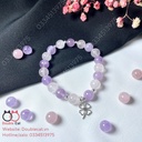 Vòng mix thạch anh tím, thạch anh hồng và charm bạc 925