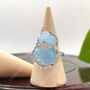 Nhẫn Tỳ hưu Aquamarine bọc bạc theo ni tay