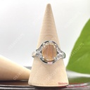 Nhẫn bạc oval thạch anh tóc nâu, hột chủ tóc siêu đẹp