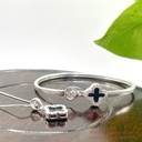 Set trang sức kiềng tay và dây chuyền cỏ 4 lá bạc 925