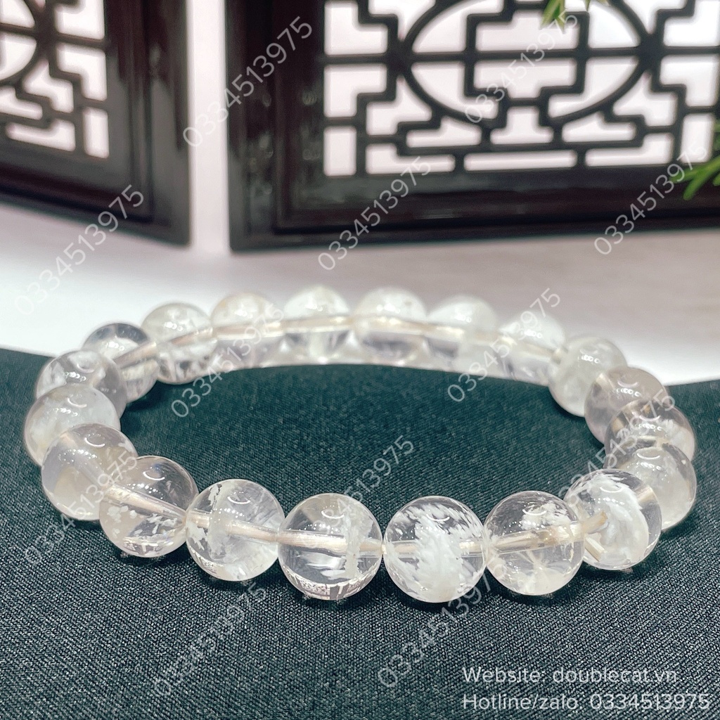 Vòng thạch anh ưu linh tuyết trắng