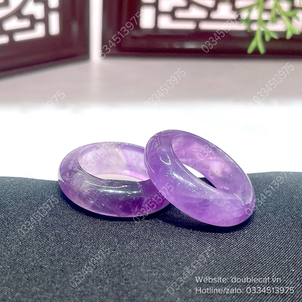 Nhẫn bản hẹ thạch anh tím