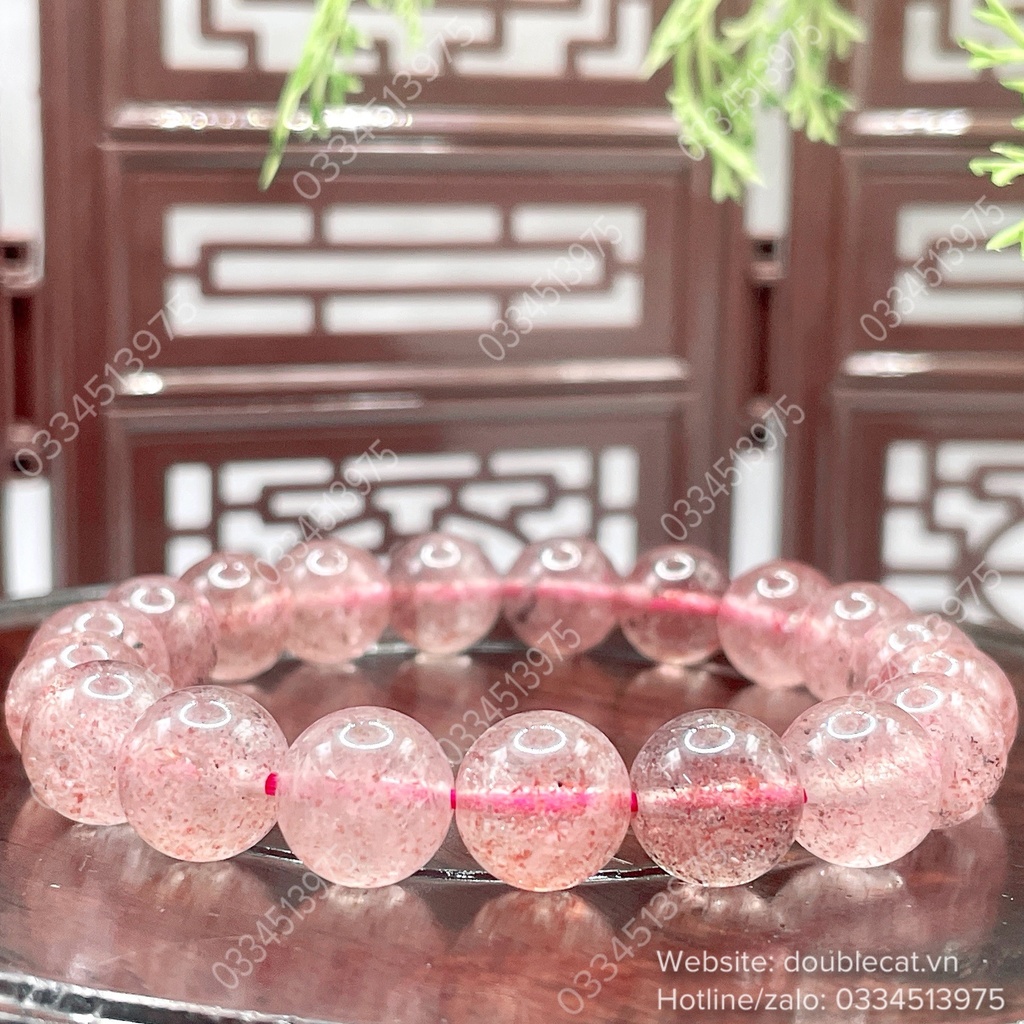 Vòng thạch anh dâu hồng 10,5mm