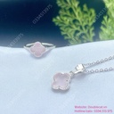 Set trang sức bạc cỏ 4 lá đá màu