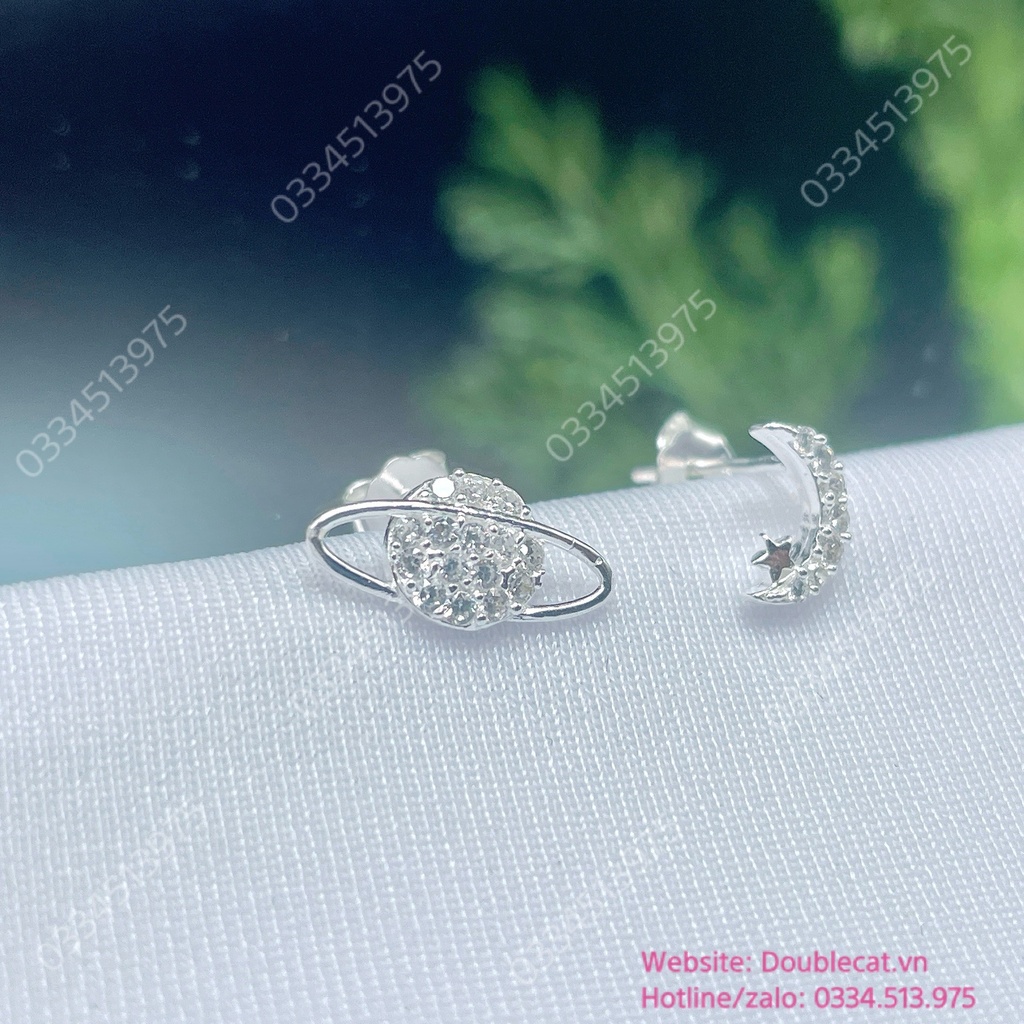 Bông tai bạc hành tinh và trăng