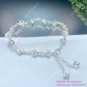 Lắc tay bạc hình lập phương ôm đá