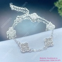 Lắc tay cỏ 4 lá bạc đính full tấm