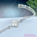 Lắc tay cỏ 4 lá, mặt đá màu