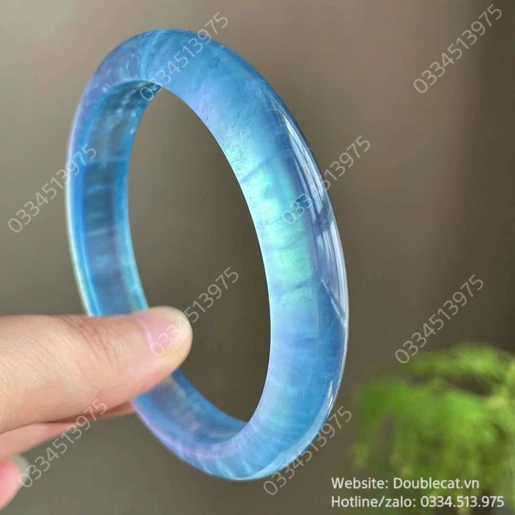 Vòng bản hẹ đá Aquamarine chất Vip