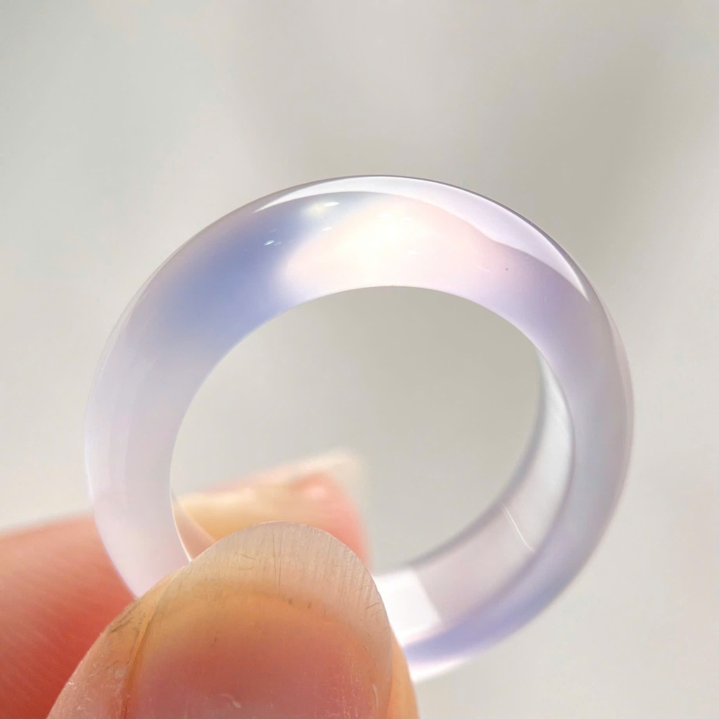Nhẫn tử la chu sa Chalcedony thiên nhiên