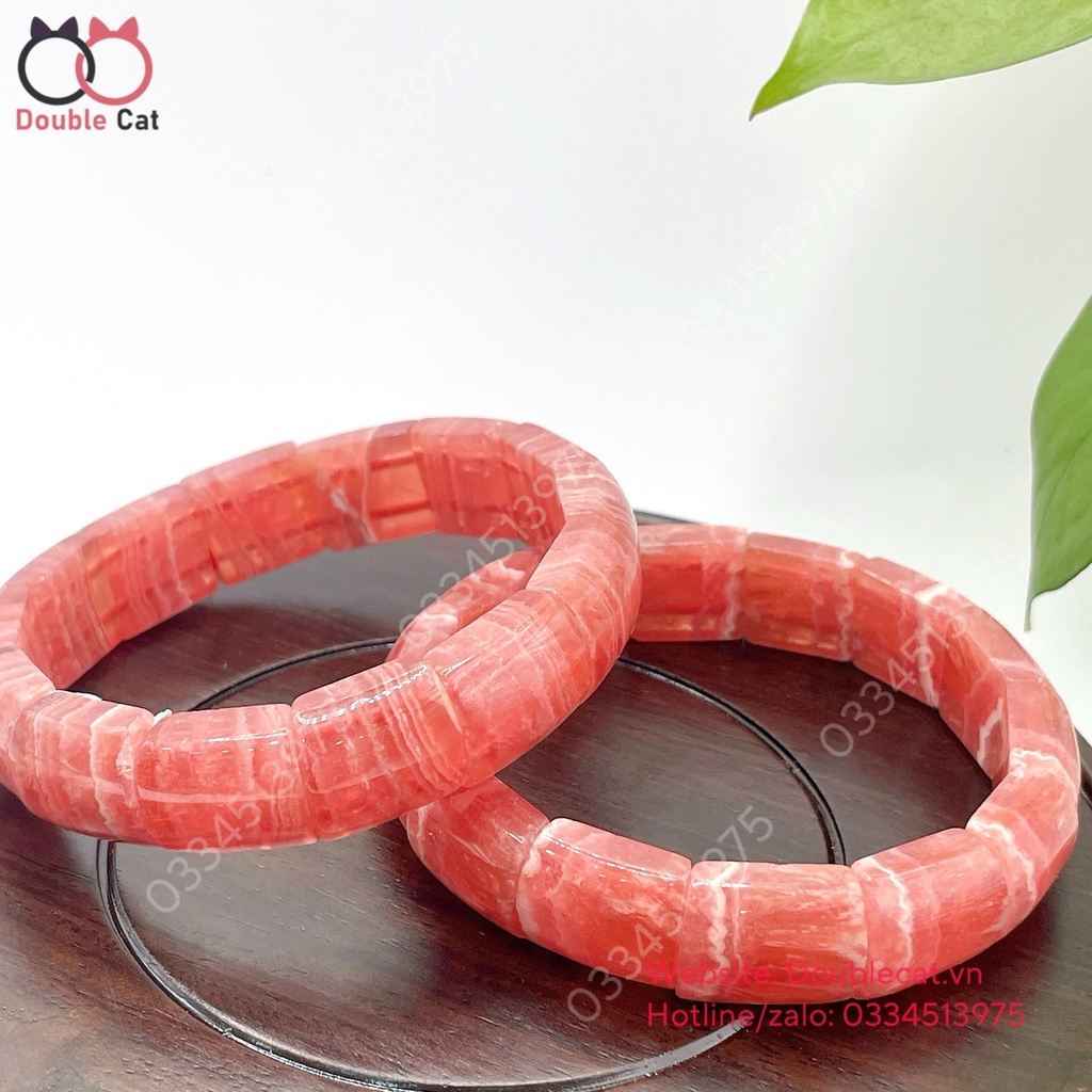 Vòng đá đào hoa mix kiểu vòng bản màu đẹp