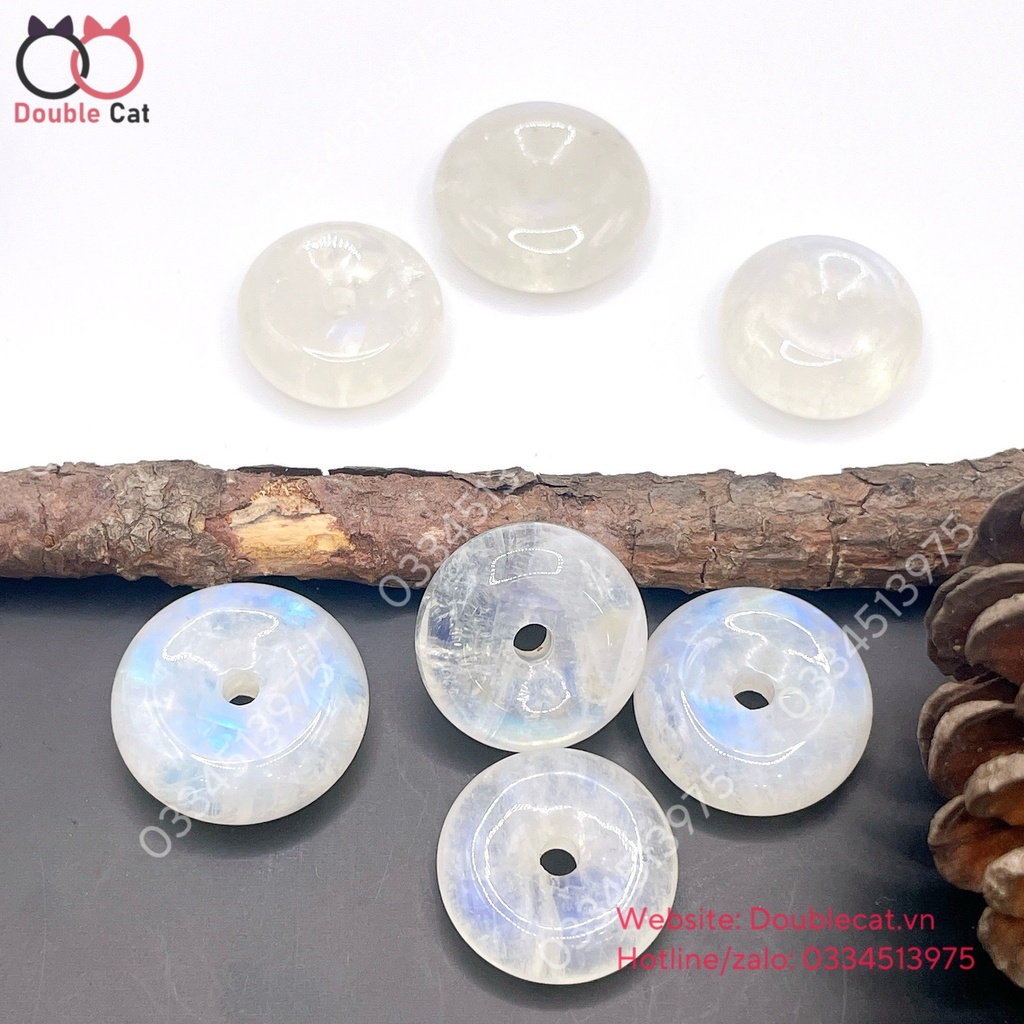 Đồng điếu đá mặt trăng (moonstone) KT 20-22mm