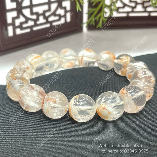 Vòng tay đá thạch anh ưu linh tuyết chất đẹp