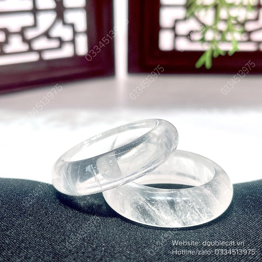Nhẫn bản hẹ thạch anh trắng