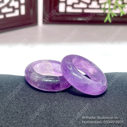 Nhẫn bản hẹ thạch anh tím