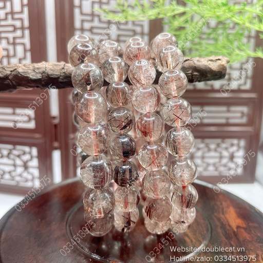 Vòng thạch anh tóc nâu đỏ - chất ít tóc