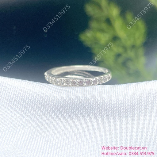 Nhẫn bạc nữ 1 đường tấm đơn giản