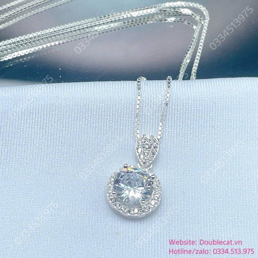 Dây chuyền bạc mặt đá 8ly