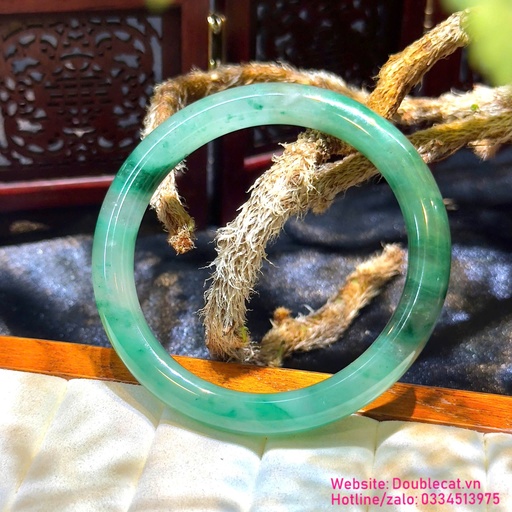 Vòng bản liền ngọc Dulong (ngọc Châu Phi) thiên nhiên, có đi kèm giấy kiểm định