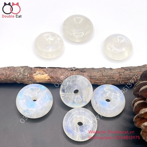Đồng điếu đá mặt trăng (moonstone) KT 20-22mm