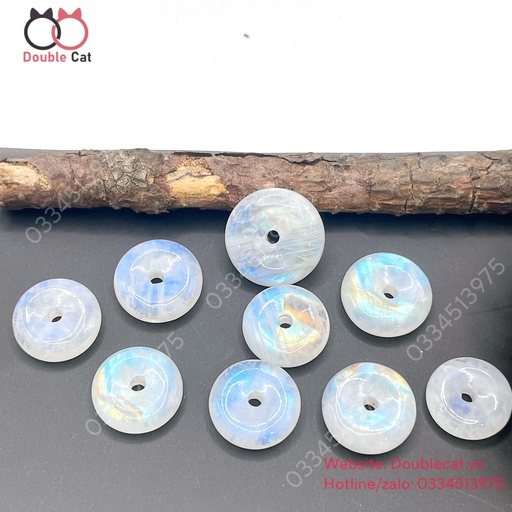 Đồng điếu đá mặt trăng (moonstone) KT 15mm
