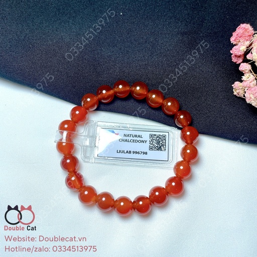 Vòng đá chalcedony thiên nhiên (Mã não đỏ) 