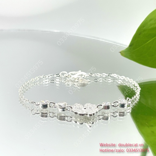 Lắc tay bạc cỏ 4 lá